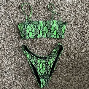 Damsel Python Neon Green Bikini Set
